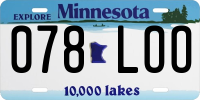 MN license plate 078LOO