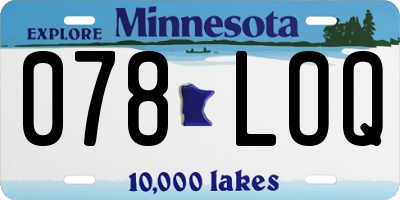 MN license plate 078LOQ