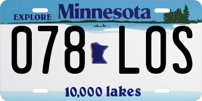MN license plate 078LOS