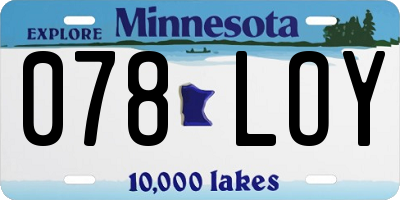 MN license plate 078LOY