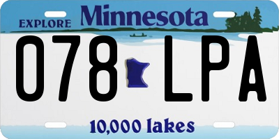 MN license plate 078LPA