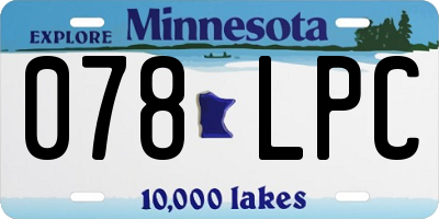 MN license plate 078LPC