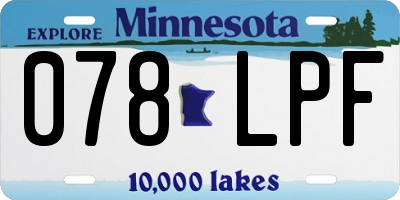 MN license plate 078LPF
