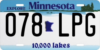 MN license plate 078LPG