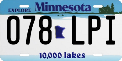 MN license plate 078LPI