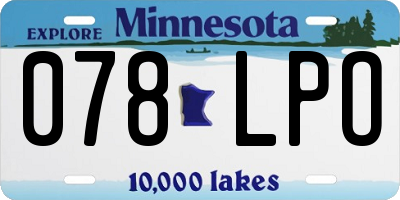 MN license plate 078LPO