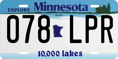 MN license plate 078LPR
