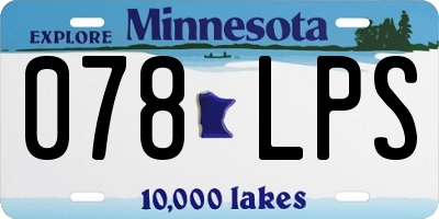 MN license plate 078LPS