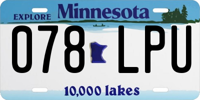 MN license plate 078LPU