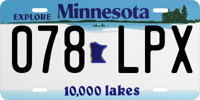 MN license plate 078LPX