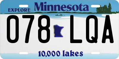 MN license plate 078LQA