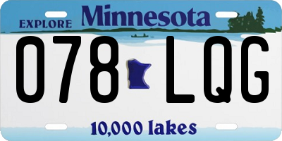 MN license plate 078LQG