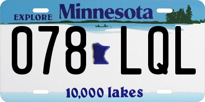 MN license plate 078LQL