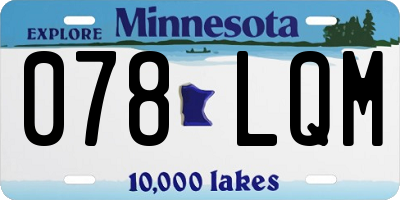 MN license plate 078LQM