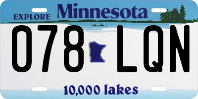 MN license plate 078LQN