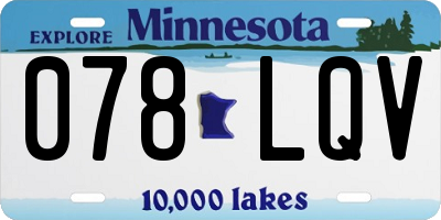MN license plate 078LQV