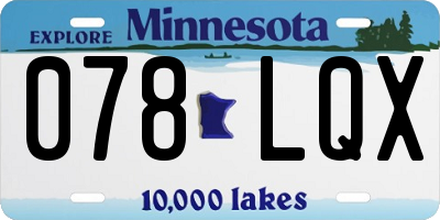 MN license plate 078LQX