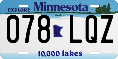 MN license plate 078LQZ