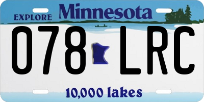 MN license plate 078LRC