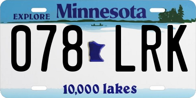 MN license plate 078LRK