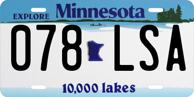 MN license plate 078LSA