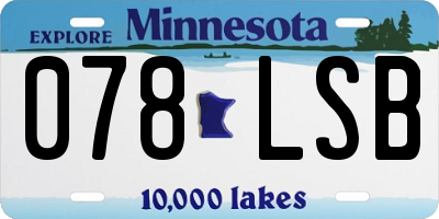 MN license plate 078LSB