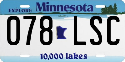 MN license plate 078LSC