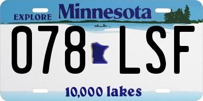 MN license plate 078LSF