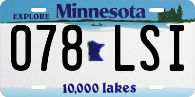 MN license plate 078LSI