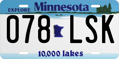 MN license plate 078LSK