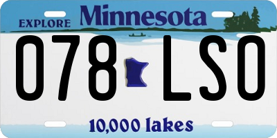 MN license plate 078LSO
