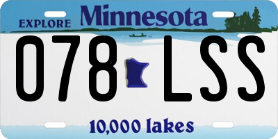 MN license plate 078LSS