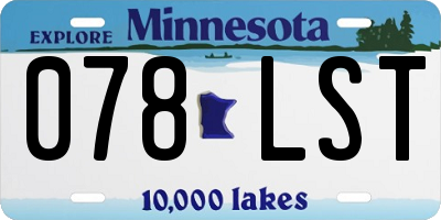 MN license plate 078LST
