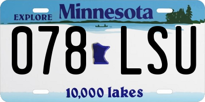 MN license plate 078LSU