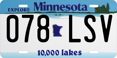 MN license plate 078LSV