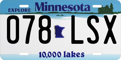 MN license plate 078LSX
