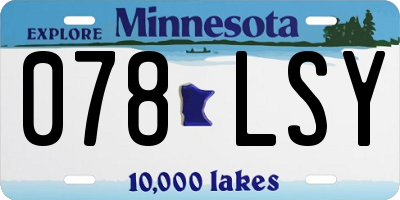 MN license plate 078LSY