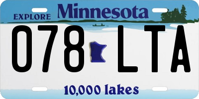 MN license plate 078LTA
