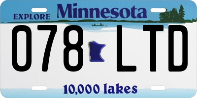 MN license plate 078LTD