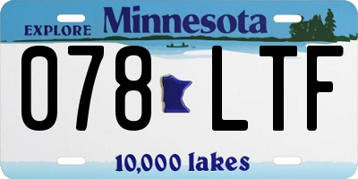 MN license plate 078LTF