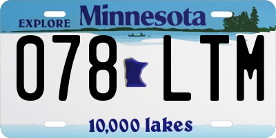 MN license plate 078LTM