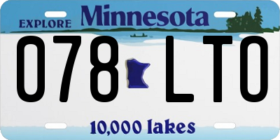 MN license plate 078LTO