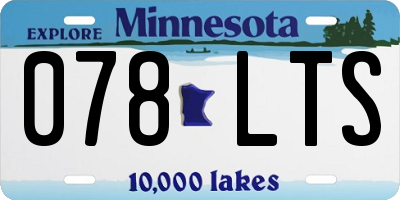 MN license plate 078LTS