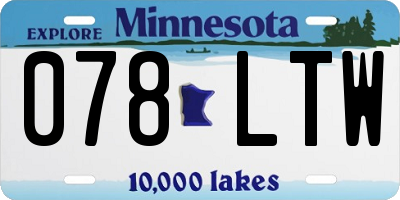 MN license plate 078LTW