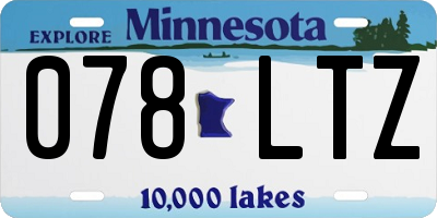 MN license plate 078LTZ