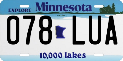 MN license plate 078LUA