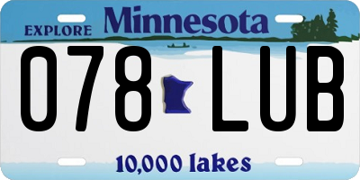 MN license plate 078LUB
