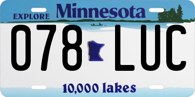 MN license plate 078LUC