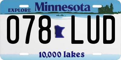 MN license plate 078LUD