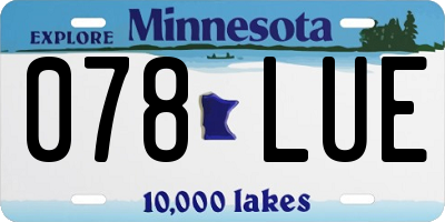 MN license plate 078LUE